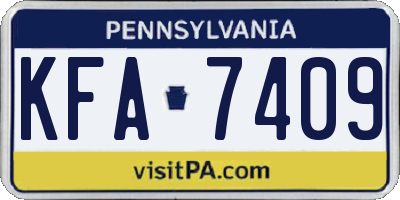 PA license plate KFA7409