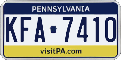 PA license plate KFA7410