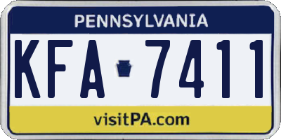 PA license plate KFA7411