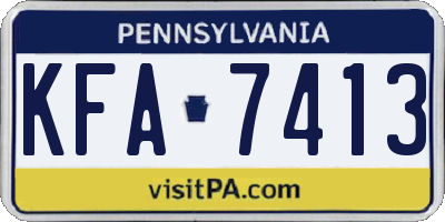 PA license plate KFA7413