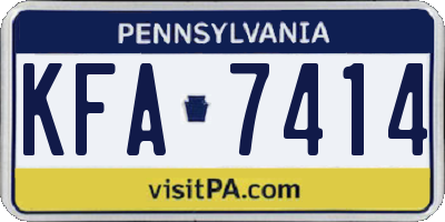 PA license plate KFA7414