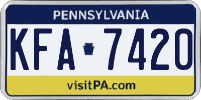 PA license plate KFA7420