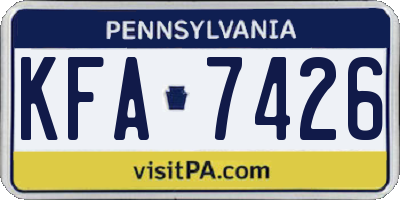 PA license plate KFA7426
