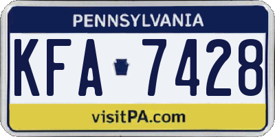 PA license plate KFA7428