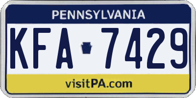 PA license plate KFA7429
