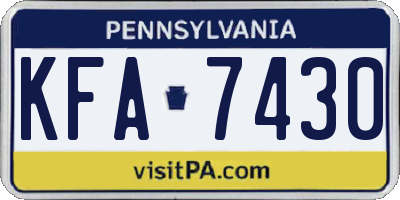 PA license plate KFA7430