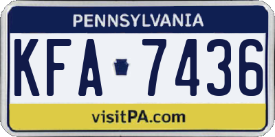 PA license plate KFA7436