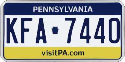 PA license plate KFA7440