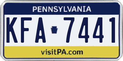 PA license plate KFA7441