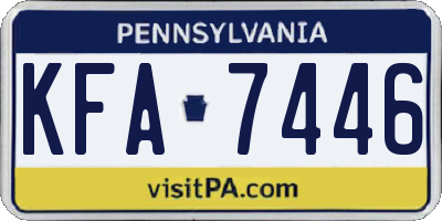PA license plate KFA7446