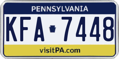 PA license plate KFA7448