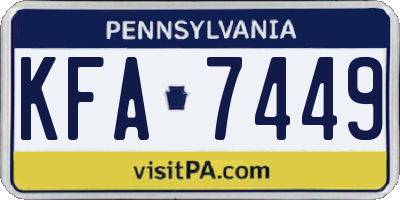 PA license plate KFA7449