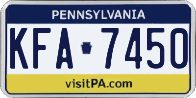 PA license plate KFA7450