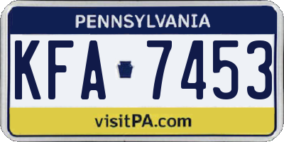 PA license plate KFA7453