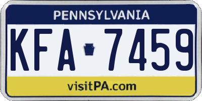 PA license plate KFA7459