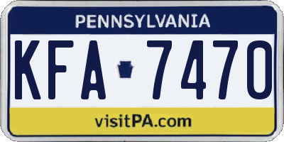 PA license plate KFA7470