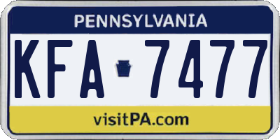 PA license plate KFA7477
