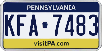 PA license plate KFA7483
