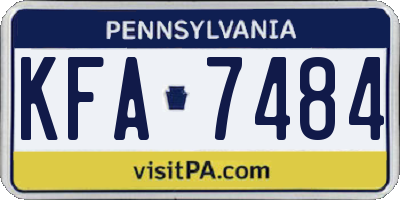 PA license plate KFA7484