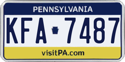 PA license plate KFA7487