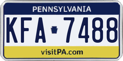 PA license plate KFA7488