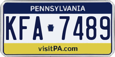 PA license plate KFA7489