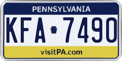 PA license plate KFA7490