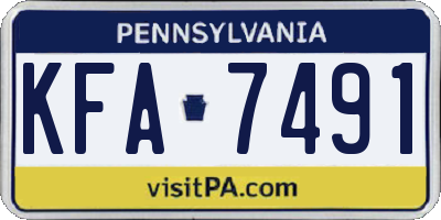 PA license plate KFA7491