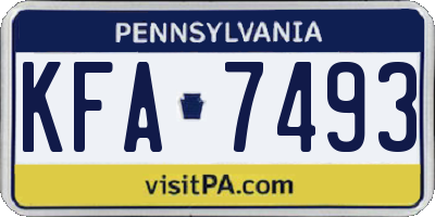 PA license plate KFA7493