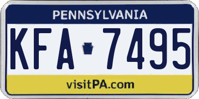 PA license plate KFA7495
