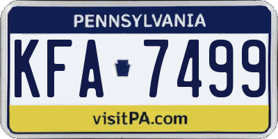 PA license plate KFA7499