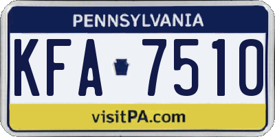 PA license plate KFA7510
