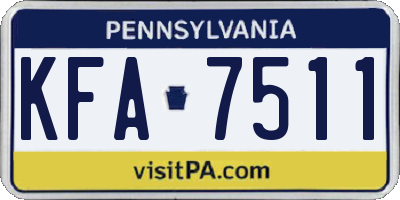 PA license plate KFA7511