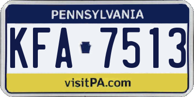 PA license plate KFA7513