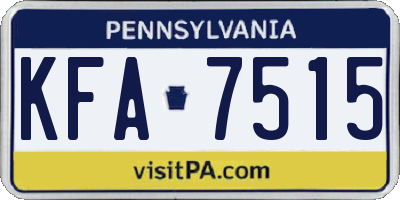 PA license plate KFA7515