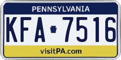 PA license plate KFA7516