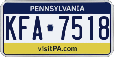 PA license plate KFA7518