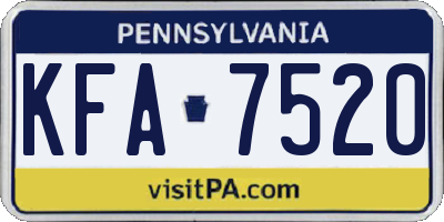 PA license plate KFA7520