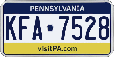 PA license plate KFA7528