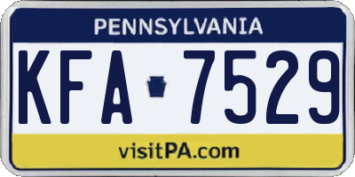 PA license plate KFA7529