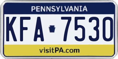 PA license plate KFA7530
