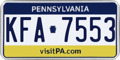 PA license plate KFA7553