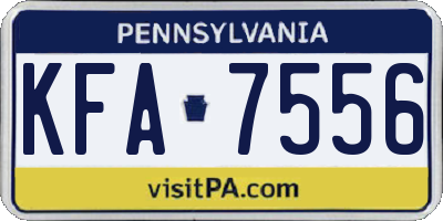 PA license plate KFA7556