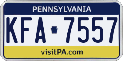 PA license plate KFA7557