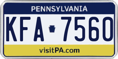 PA license plate KFA7560