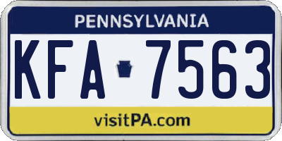 PA license plate KFA7563