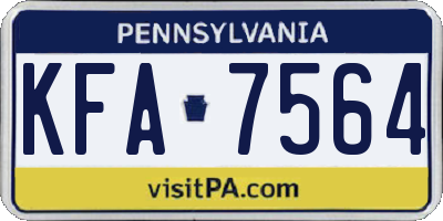 PA license plate KFA7564