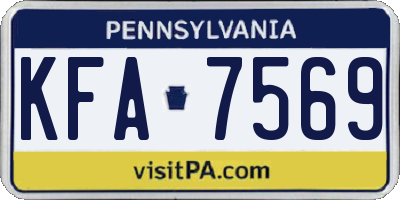 PA license plate KFA7569
