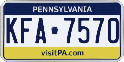 PA license plate KFA7570