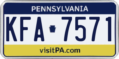 PA license plate KFA7571